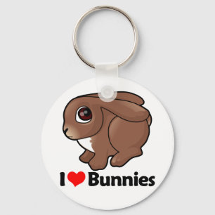 Porte-clés J'aime des lapins