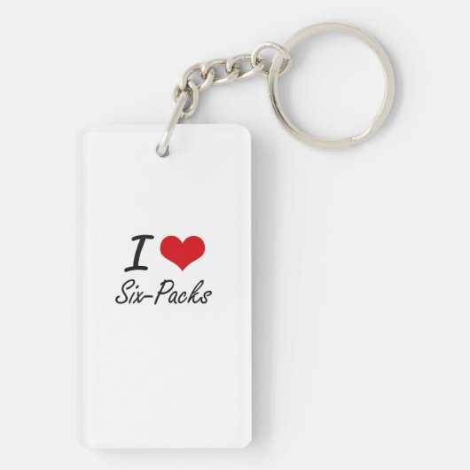 Porte-clés J'aime des packs de six (Dos)
