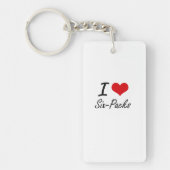 Porte-clés J'aime des packs de six (Devant)