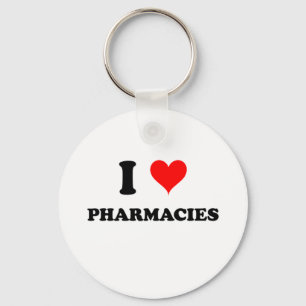 Porte-clés J'aime des pharmacies