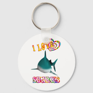 PORTE-CLÉS J'AIME DES REQUINS