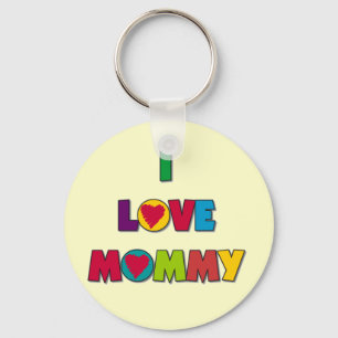 Porte-clés J'aime des T-shirts et des cadeaux de maman