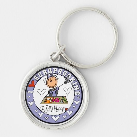 Porte-clés J'aime des T-shirts et des cadeaux de Scrapbooking (Devant)