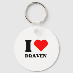 Porte-clés J'aime Draven J'ai un cœur Draven Nom Y2k Saint-Va