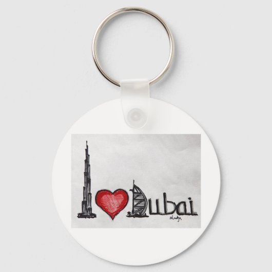 Porte-clés J'aime Dubaï (Recto)