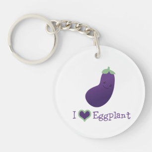 Porte-clés J'aime Eggplant