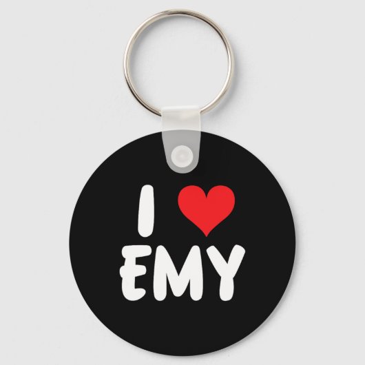 Porte-clés J'Aime Emy - Cœur - Nom (Recto)