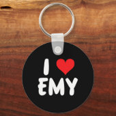 Porte-clés J'Aime Emy - Cœur - Nom (Recto)
