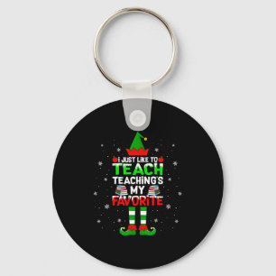 Porte-clés J'aime Enseigner Enseignement Mon Noël Préféré Chr