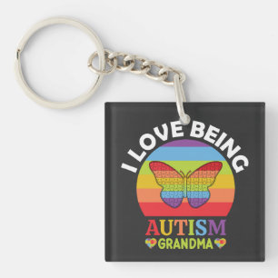 Porte-clés J'Aime Être Autisme Grand-mère, Autisme Cadeau Gra