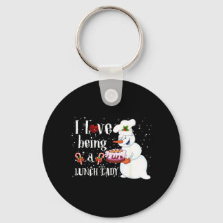 Porte-clés J'aime être un bonhomme de neige dame de déjeuner