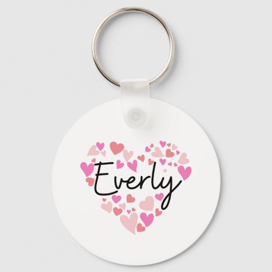 Porte-clés J'aime Everly (Recto)