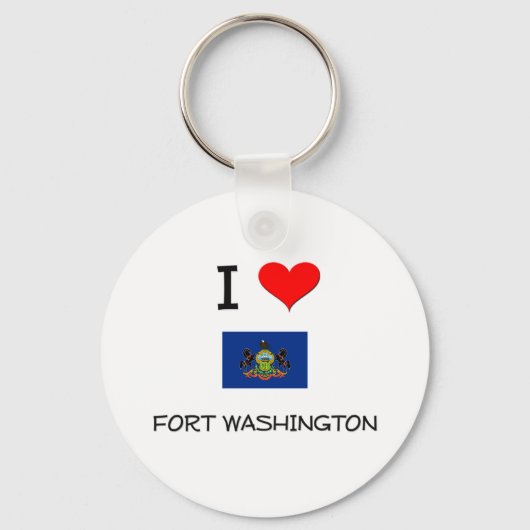 Porte-clés J'aime Fort Washington Pennsylvanie (Recto)