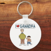 Porte-clés J'aime grand-père Brown Haired Boy (Recto)