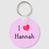 Porte-clés J'aime Hannah (Recto)