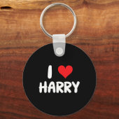 Porte-clés J'aime Harry - Cœur - Nom  (Recto)