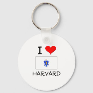 Porte-clés J'aime Harvard le Massachusetts
