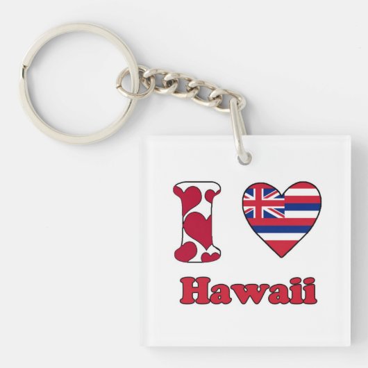 Porte-clés J'aime Hawaii (Devant)