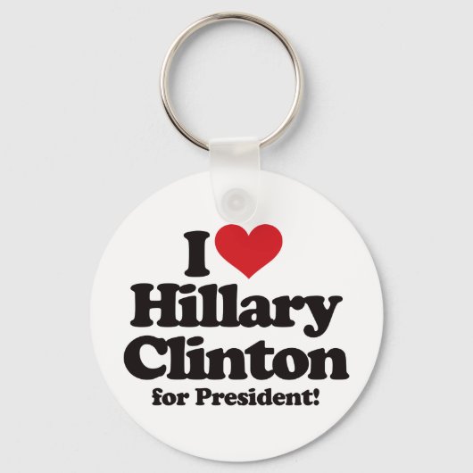 Porte-clés J'aime Hillary Clinton pour le président (Recto)
