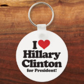 Porte-clés J'aime Hillary Clinton pour le président (Recto)