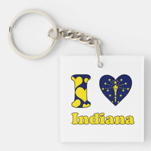 Porte-clés J'aime Indiana (Devant)
