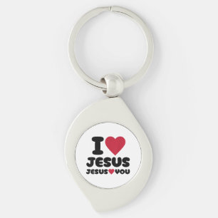 Porte-clés J'aime Jésus et Jésus t'aime chrétien