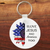Porte-clés J'aime Jésus et l'Amérique aussi (Recto)