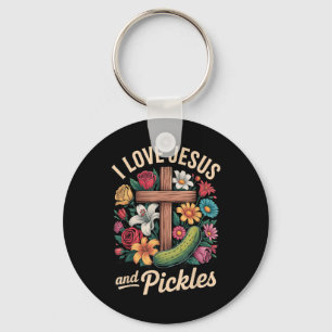 Porte-clés J'aime Jésus et les cornichons