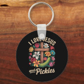 Porte-clés J'aime Jésus et les cornichons (Recto)