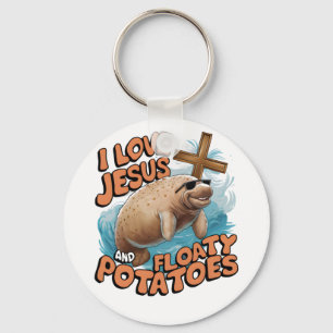 Porte-clés J'Aime Jésus Et Pommes De Terre Flottantes Manatee