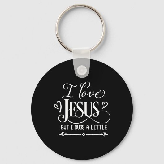 Porte-clés J'Aime Jésus Mais Je Cusse Un Peu (Recto)