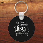 Porte-clés J'Aime Jésus Mais Je Cusse Un Peu (Recto)