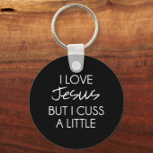 Porte-clés J'aime Jésus mais je me consume un peu (Recto)