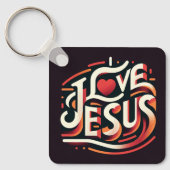 Porte-clés J'aime Jésus Porte - clé chrétien (Recto)