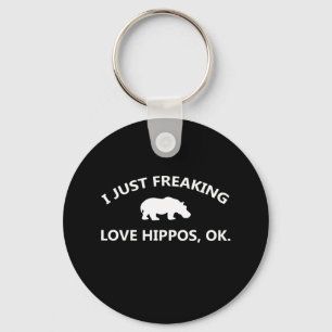 Porte-clés J'Aime Juste Freaking Aimer Hippopotames Cadeau