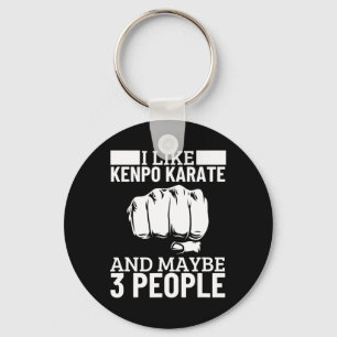 Porte-clés J'aime Kenpo Karate Et Peut-être 3 Personnes Drôle