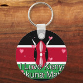 Porte-clés J'Aime ! Kenya Hakuna Matata (Recto)