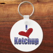 Porte-clés J'aime Ketchup Funny LOL Design (Recto)