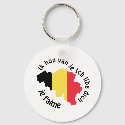 Porte-clés j'aime la belgique (Recto)