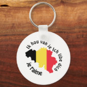 Porte-clés j'aime la belgique (Recto)
