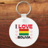 Porte-clés J'aime la Bolivie (Recto)