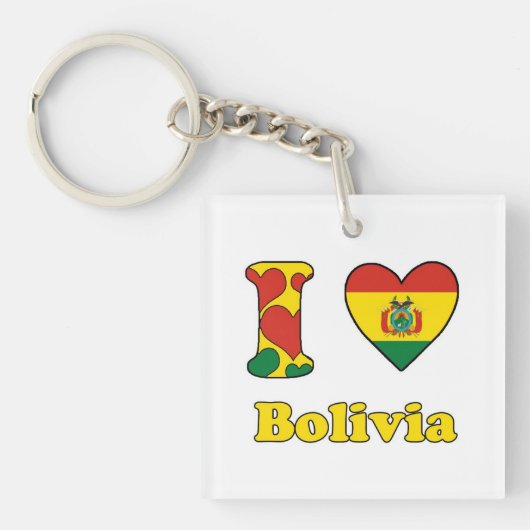 Porte-clés J'aime la Bolivie (Devant)
