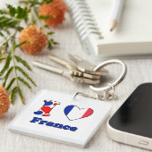 Porte-clés J'aime la France (Devant Droit)
