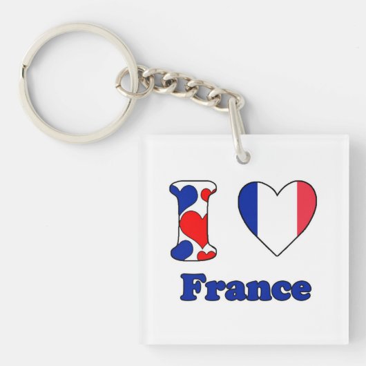 Porte-clés J'aime la France (Devant)