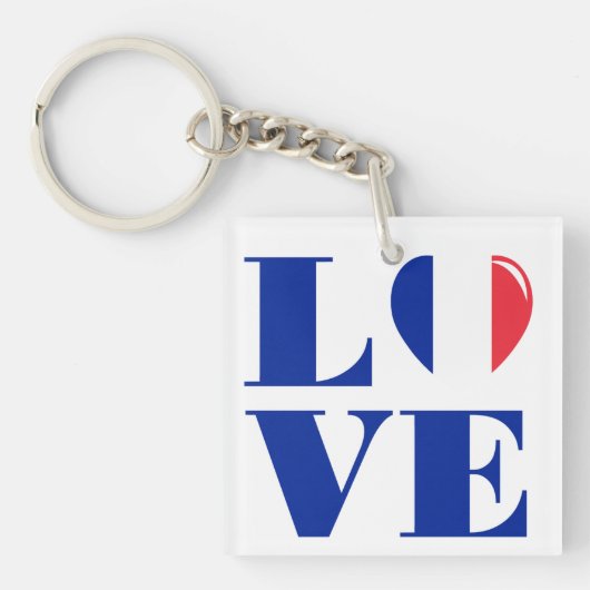 Porte-clés J'aime la France (Devant)