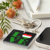 Porte-clés J'aime la Hongrie (Devant Droit)