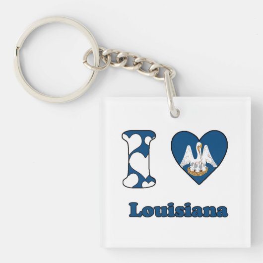 Porte-clés J'aime la Louisiane (Devant)
