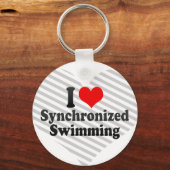 Porte-clés J'aime la natation synchronisée (Recto)