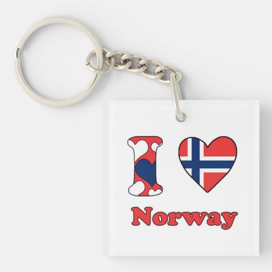 Porte-clés J'aime la Norvège (Devant)