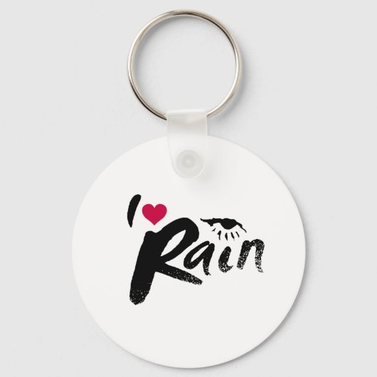 Porte-clés J'aime la pluie (Recto)